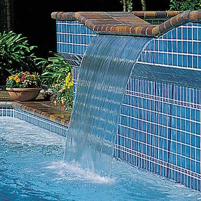 Pool Sheer Descent Water Feature Installation